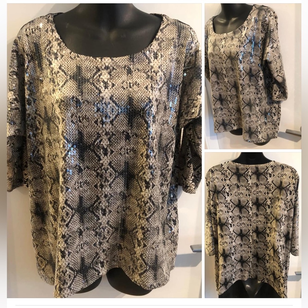 5/$20 STYLE & CO. M Fits M-L*, Sparkly snakeskin style top